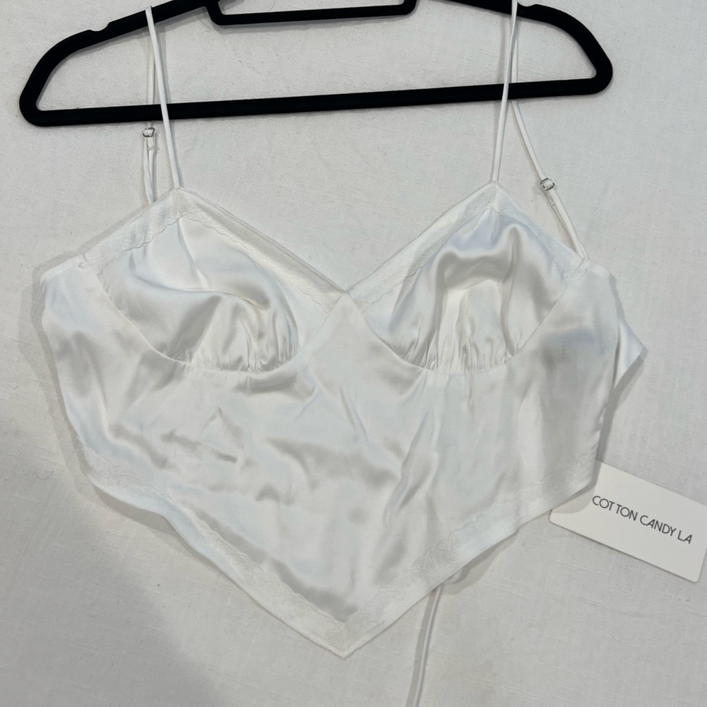 Never worn white satin top